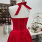 Robe de bal de princesse bustier à volants en satin long, robe de soirée C8117