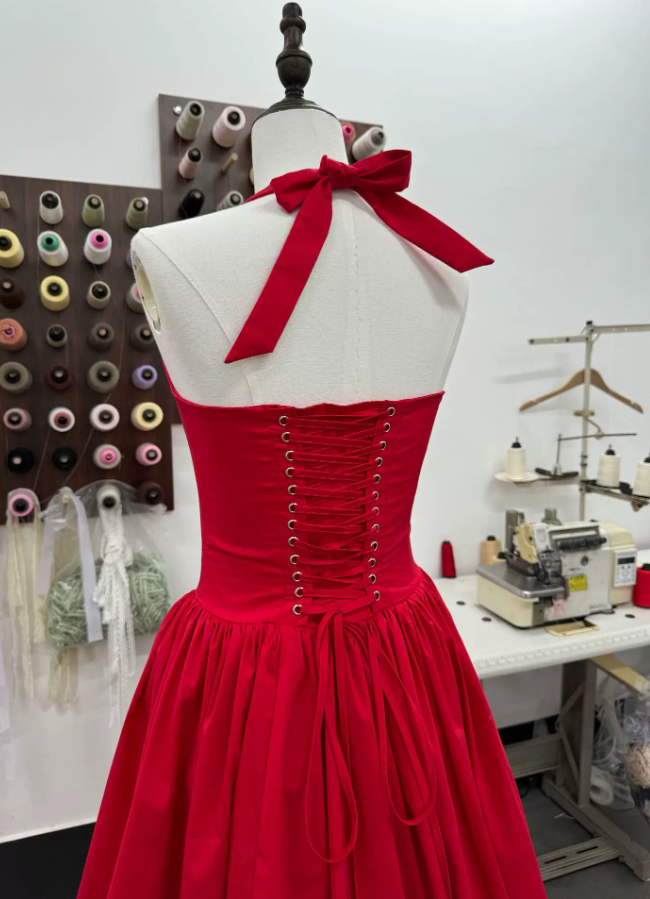 Robe de bal de princesse bustier à volants en satin long, robe de soirée C8117