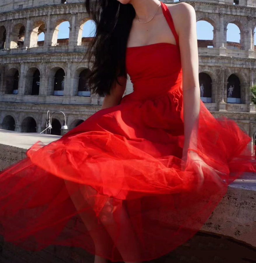 Robe de bal de princesse bustier à volants en satin long, robe de soirée C8117