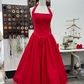 Robe de bal de princesse bustier à volants en satin long, robe de soirée C8117