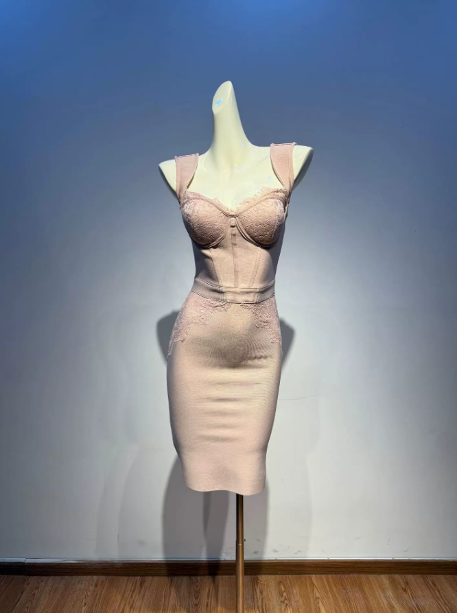 Chic Spaghetti Strap Homecoming Dress Lace Sheath Party Dress C9376