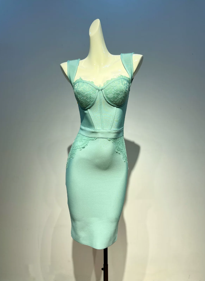 Chic Spaghetti Strap Homecoming Dress Lace Sheath Party Dress C9376