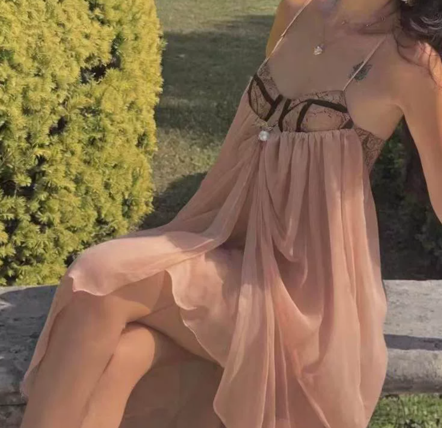 Sweet Spaghetti Strap Pink Homecoming Dress Ruched Lace A-Line Party Dress C9378