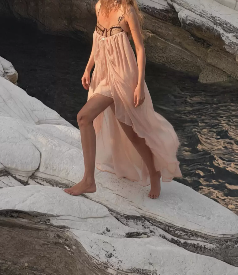 Sweet Spaghetti Strap Pink Homecoming Dress Ruched Lace A-Line Party Dress C9378