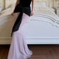 Playful Strapless Prom Dress Black & Pink Mermaid Evening Dress C9380