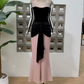 Playful Strapless Prom Dress Black & Pink Mermaid Evening Dress C9380