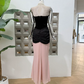 Playful Strapless Prom Dress Black & Pink Mermaid Evening Dress C9380