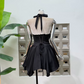 Graceful Halter Neck Homecoming Dress Satin A-Line Party Dress C9381