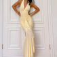 Robe de bal de princesse bustier à volants en satin long, robe de soirée C8117