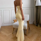 Robe de bal de princesse bustier à volants en satin long, robe de soirée C8117