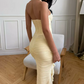 Robe de bal de princesse bustier à volants en satin long, robe de soirée C8117