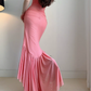Robe de bal de princesse bustier à volants en satin long, robe de soirée C8117