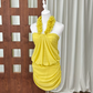 Attractive Halter Neck Yellow Homecoming Dress Appliques Sheath Party Dress C9383