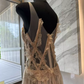Charming V Neck Prom Dress Sequins Tulle A-Line Evening Dress C9385