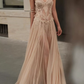 Charming V Neck Prom Dress Sequins Tulle A-Line Evening Dress C9385