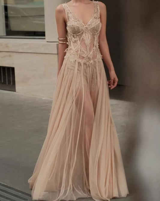 Robe de bal de princesse bustier à volants en satin long, robe de soirée C8117