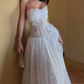 Romantic Strapless Wedding Dresses Appliques Lace A-Line Bridal Dress C9390