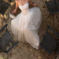 Romantic Strapless Wedding Dresses Appliques Lace A-Line Bridal Dress C9390