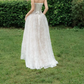 Romantic Strapless Wedding Dresses Appliques Lace A-Line Bridal Dress C9390