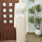 Charming Strapless Ivory Prom Dress Sequins Mermaid Evening Dress C9393