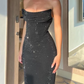 Robe de bal de princesse bustier à volants en satin long, robe de soirée C8117