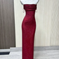 Robe de bal de princesse bustier à volants en satin long, robe de soirée C8117