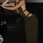 Vintage Halter Neck Prom Dress Cutouts Beaded Mermaid Evening Dress C9395