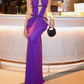 Vintage Halter Neck Prom Dress Cutouts Beaded Mermaid Evening Dress C9395