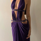 Vintage Halter Neck Prom Dress Cutouts Beaded Mermaid Evening Dress C9395