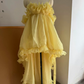 Adorable Spaghetti Strap Yellow Homecoming Dress Ruffles A-Line Party Dress C9401
