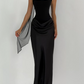 Vintage Strapless Draped Prom Dress With Scarf Mermaid Evening Dress C9402