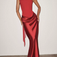 Vintage Strapless Draped Prom Dress With Scarf Mermaid Evening Dress C9402