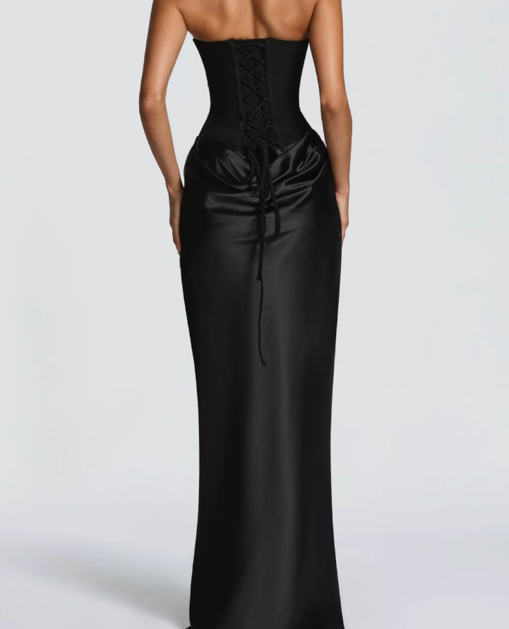 Vintage Strapless Draped Prom Dress With Scarf Mermaid Evening Dress C9402