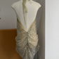 Mini robe de soirée en satin, sans bretelles, sans manches, ligne a, simple, C899