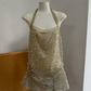 Mini robe de soirée en satin, sans bretelles, sans manches, ligne a, simple, C899