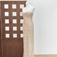 Attractive Strapless Beige Prom Dress Sequins Mermaid Evening Dress C9405