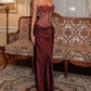 Glam Strapless Prom Dress Lace Sequins Mermaid Evening Dress C9406