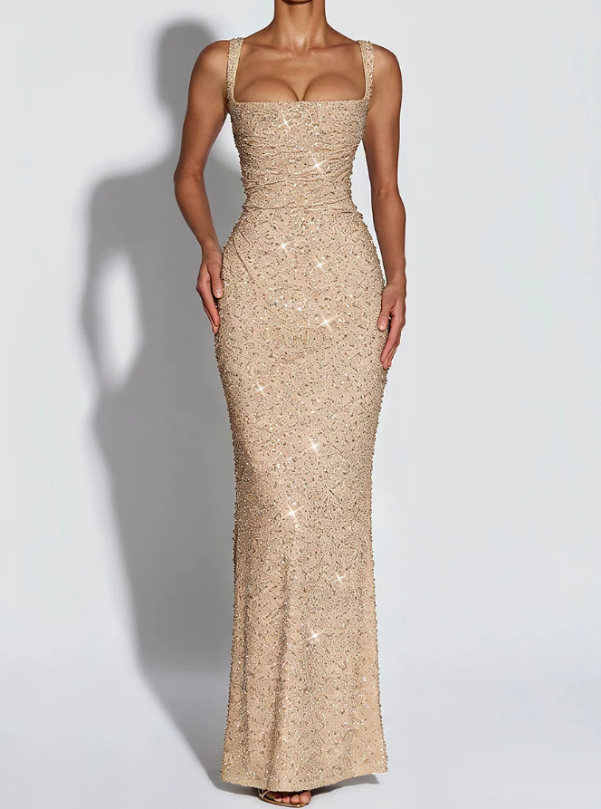 Robe de bal de princesse bustier à volants en satin long, robe de soirée C8117