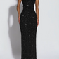 Robe de bal de princesse bustier à volants en satin long, robe de soirée C8117