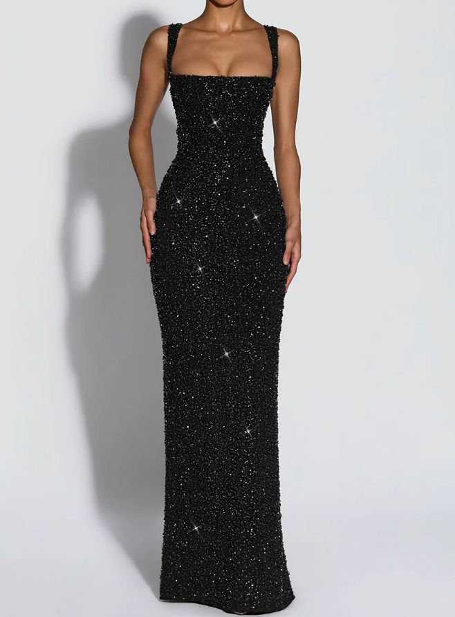 Robe de bal de princesse bustier à volants en satin long, robe de soirée C8117