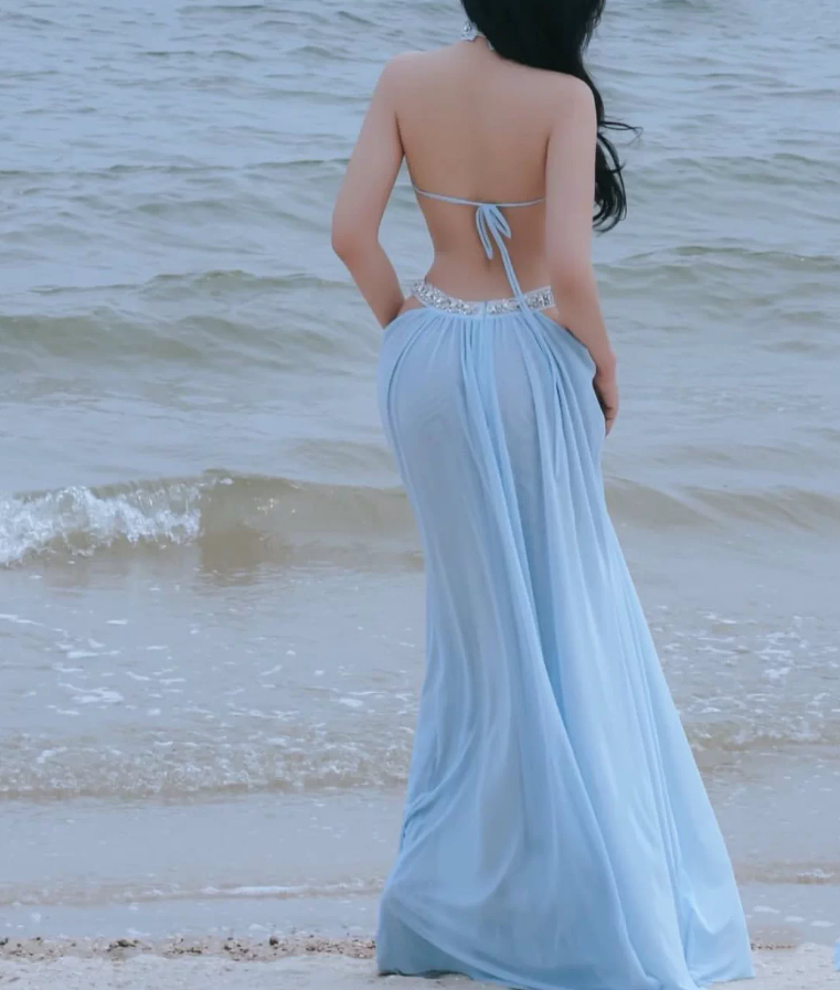 Robe de bal de princesse bustier à volants en satin long, robe de soirée C8117