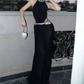 Robe de bal de princesse bustier à volants en satin long, robe de soirée C8117