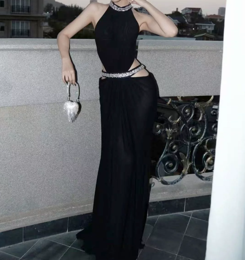 Robe de bal de princesse bustier à volants en satin long, robe de soirée C8117