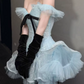 Sweet Off-Shoulder Homecoming Dress Lace Tulle A-Line Party Dress C9410