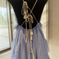 Robe de bal de princesse bustier à volants en satin long, robe de soirée C8117