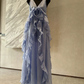 Robe de bal de princesse bustier à volants en satin long, robe de soirée C8117