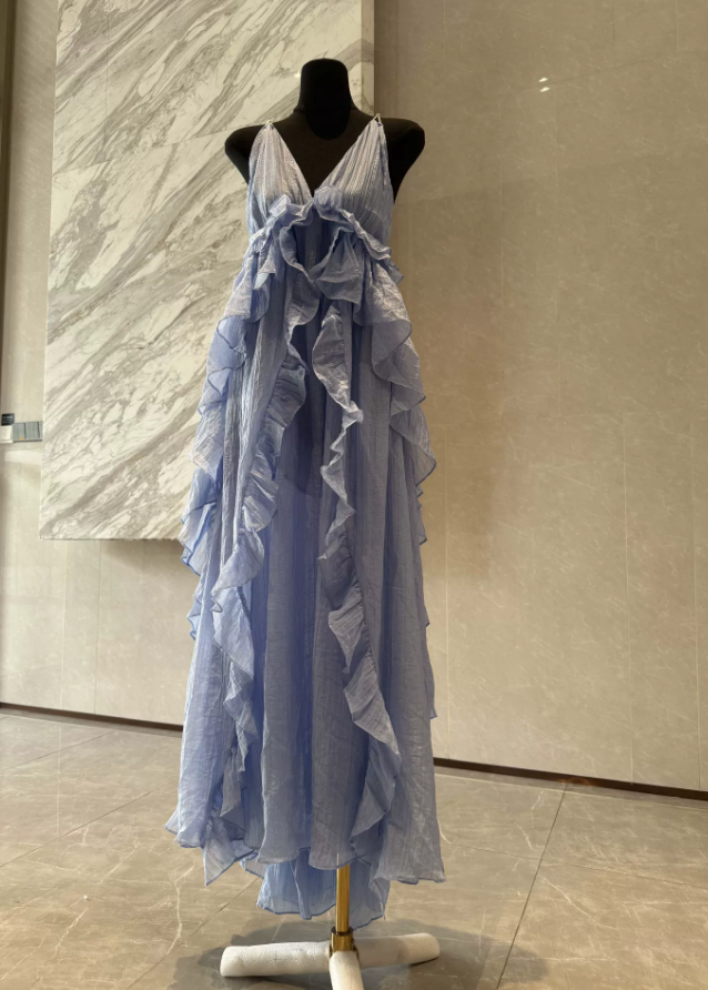 Robe de bal de princesse bustier à volants en satin long, robe de soirée C8117