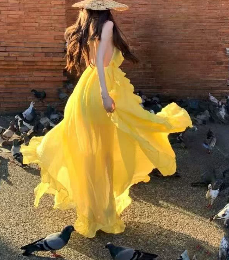 Robe de bal de princesse bustier à volants en satin long, robe de soirée C8117
