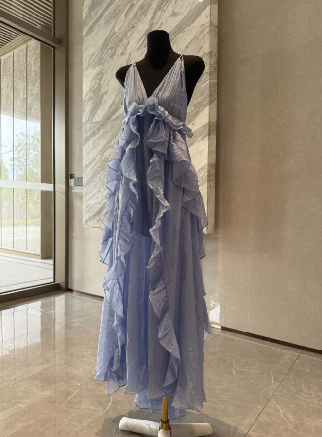 Robe de bal de princesse bustier à volants en satin long, robe de soirée C8117
