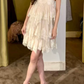 Fascinating Spaghetti Strap Homecoming Dress Lace Tiered A-Line Party Dress C9413